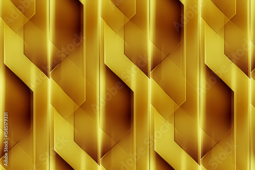Seamless golden/yellow geometric pattern with a modern metallic texture, luxurious elegant abstract wallpaper design