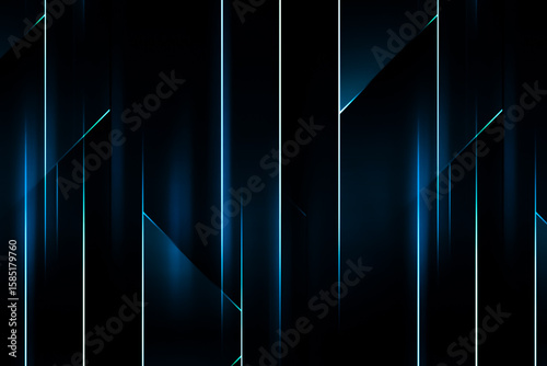 Blue vertical lines abstract dark background modern futuristic glowing light technology design
