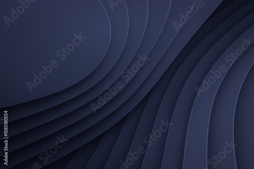 Dark blue abstract background with wavy layers and smooth curved lines, modern elegant design