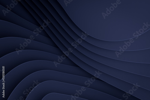 Wallpaper Mural Abstract dark blue paper cut background with elegant organic curved layers and subtle shadows for luxury design Torontodigital.ca