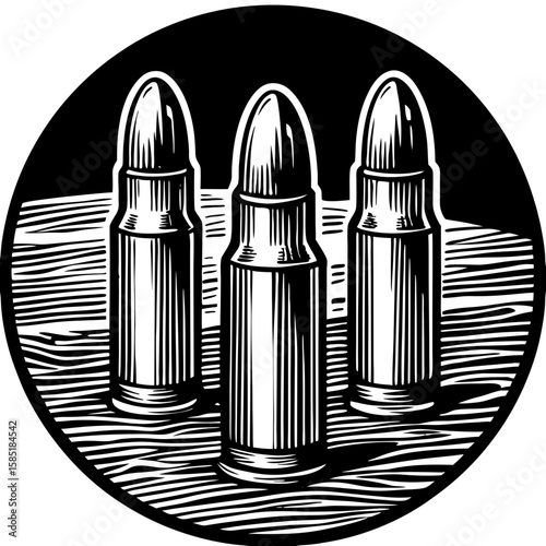 bullet (linocut style)