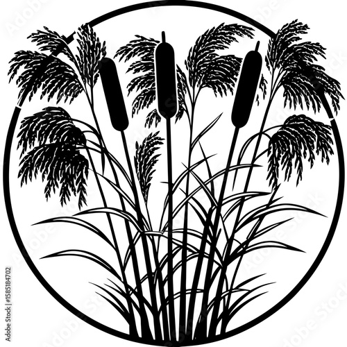 bullrush (linocut style)