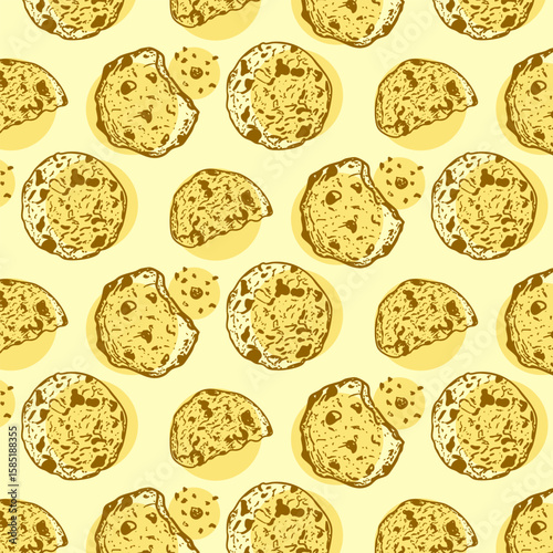 cookies doodle bakery set isolated cookies or biscuits sweet bakery seamless pattern