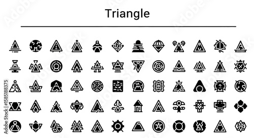 Triangle Icon: Geometric Shape & Stability Solid Black Symbol