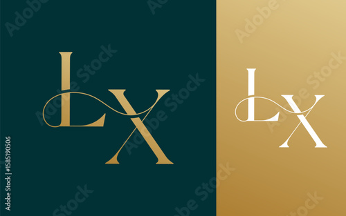Initial letter LX XL logo design vector illustration for couple, wedding, and business