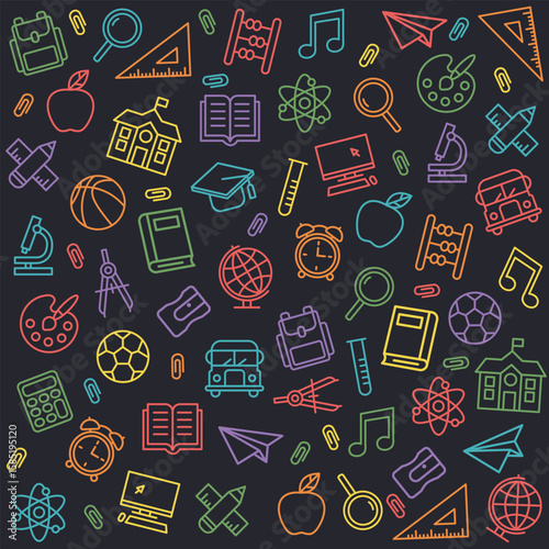 Back To School Blackboard Seamless Pattern