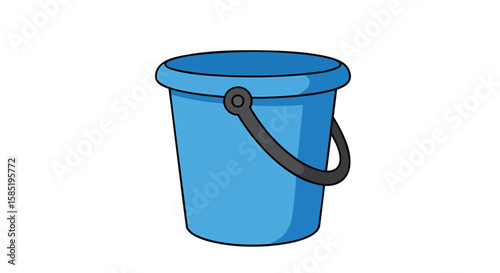 Simple Blue Bucket Vector Graphic Icon Design