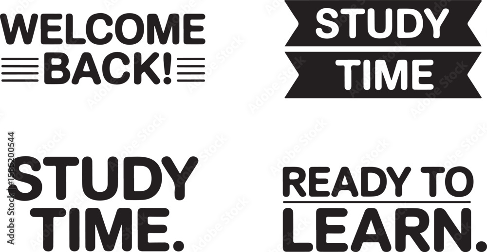 Obraz premium Motivational Study and Learning Banners