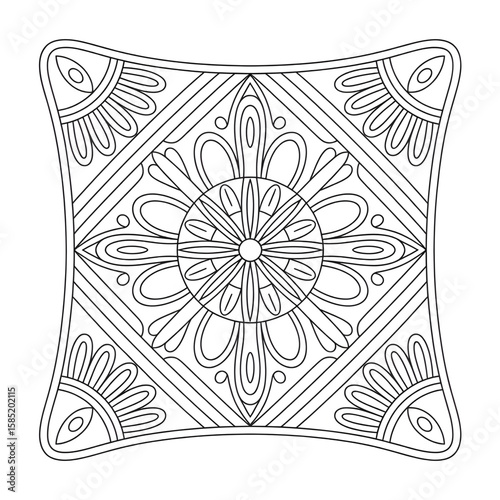 Accant pillow coloring page