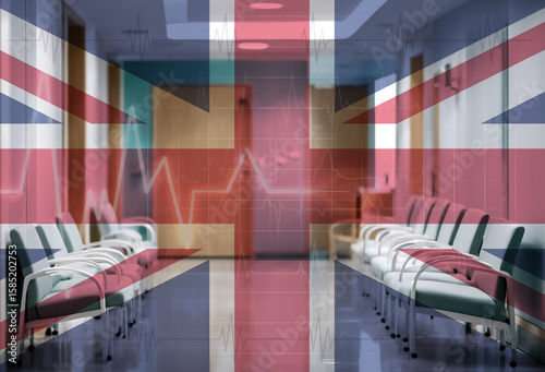 Abstract concept design of medical facility or hospital