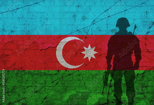 Conceptual image of war between Russia and Azerbaijan