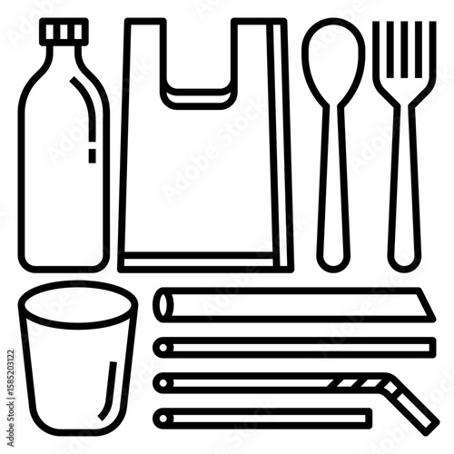 Plastics icon outline style