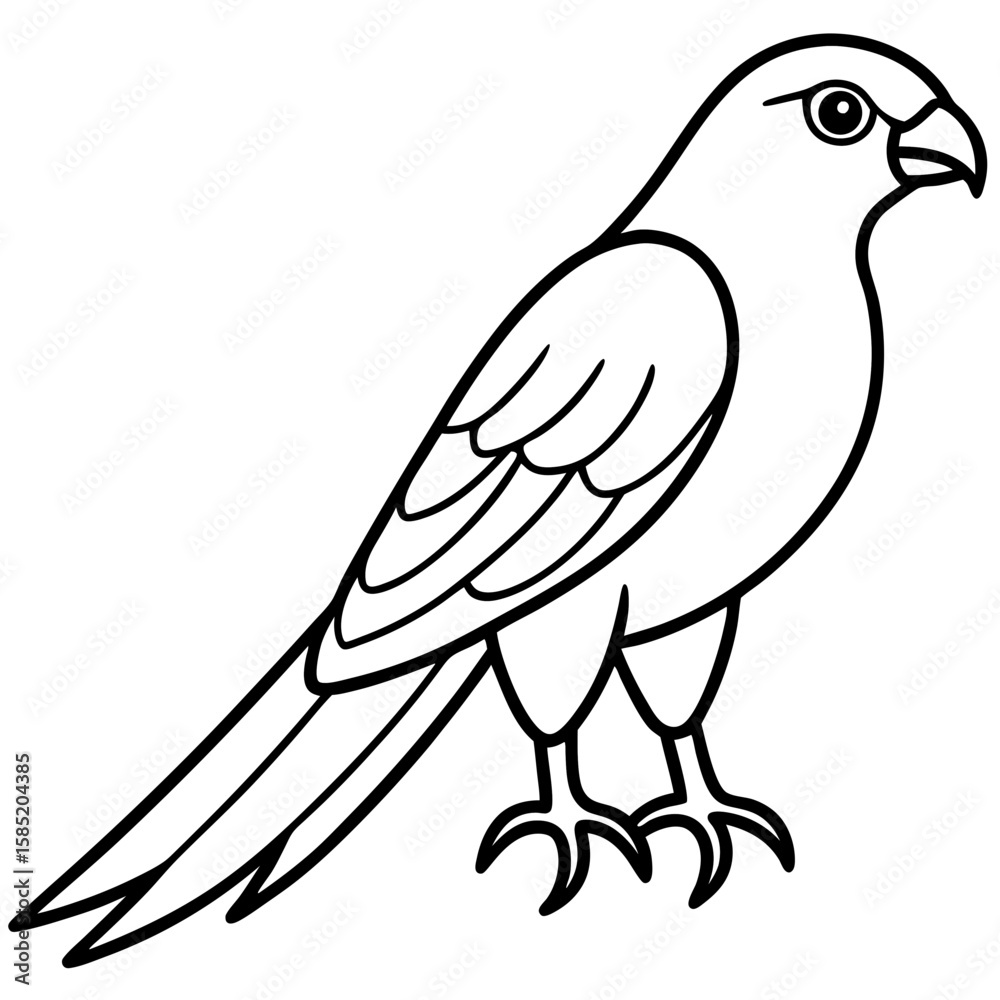 Line Art Sparrowhawk Silhouette Line Art Sparrowhawk Silhouette
