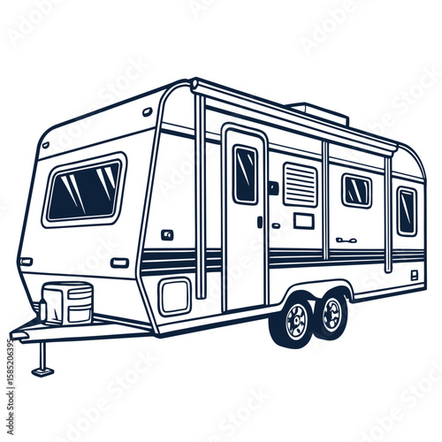 Camper Trailer Outline travel camping