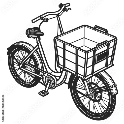 Cargo bicycle with large basket cargo bike transport