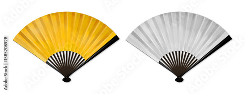 Japanese folding fan_Gold and Silver