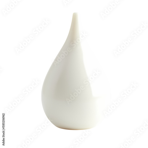 A White cream droplet isolated on transparent background