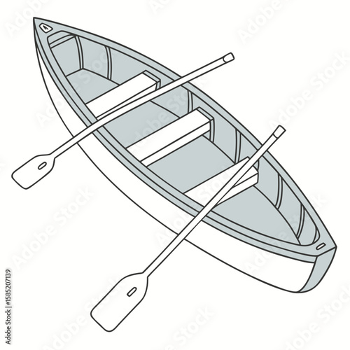 Canoe with Paddles boat watercraft