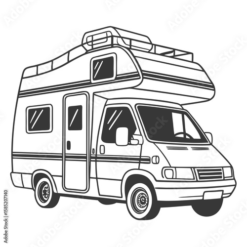 Camper van with roof rack motorhome travel