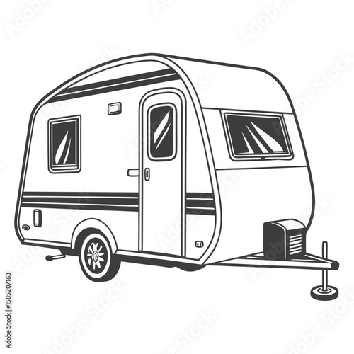 Compact caravan with windows and door trailer camping