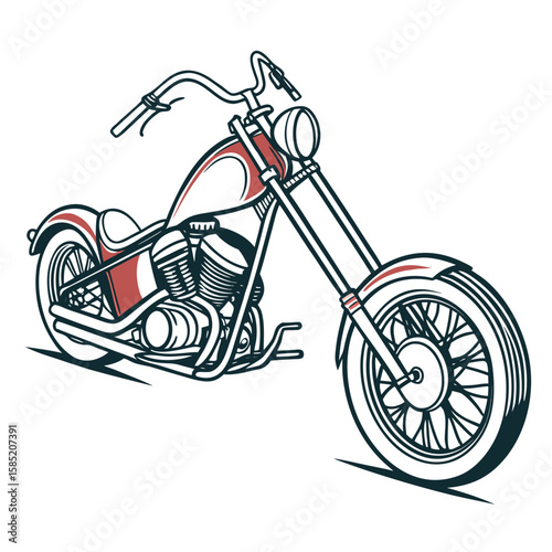 Custom chopper motorcycle with red accents custom bike vintage motorcycle