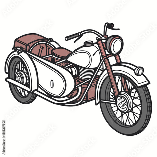 Classic motorbike with sidecar vintage retro