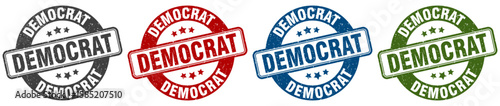 democrat stamp. democrat round stamp set isolated on white background