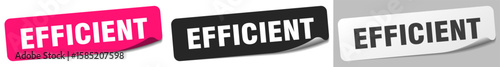 efficient sticker. efficient sticker set on white background