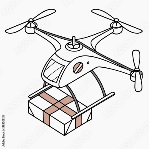 Delivery drone carrying package transportation technology