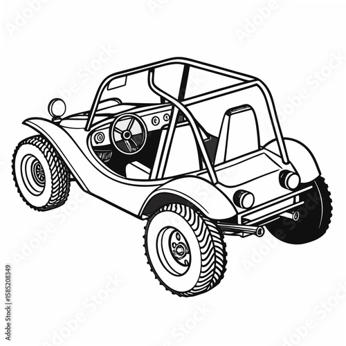 Dune buggy vehicle with wide tires off road vehicle sand car