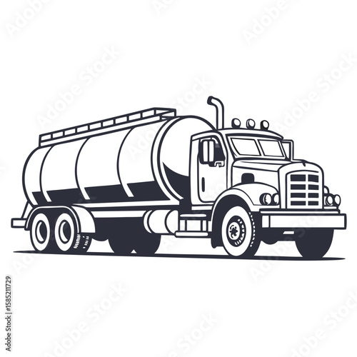 Large tanker truck illustration vehicle transportation