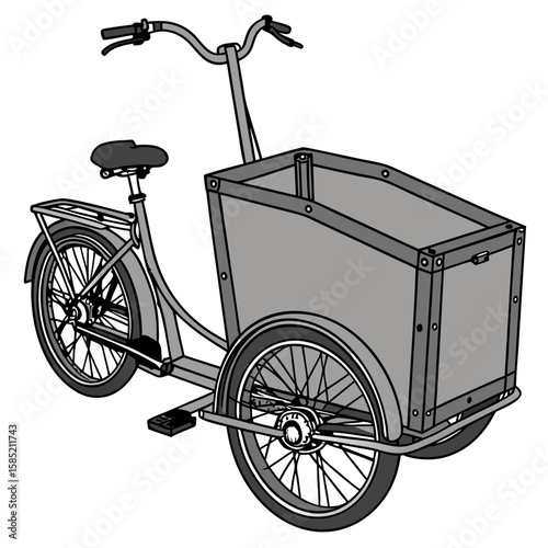Gray cargo tricycle with black accents cargo bike bicycle