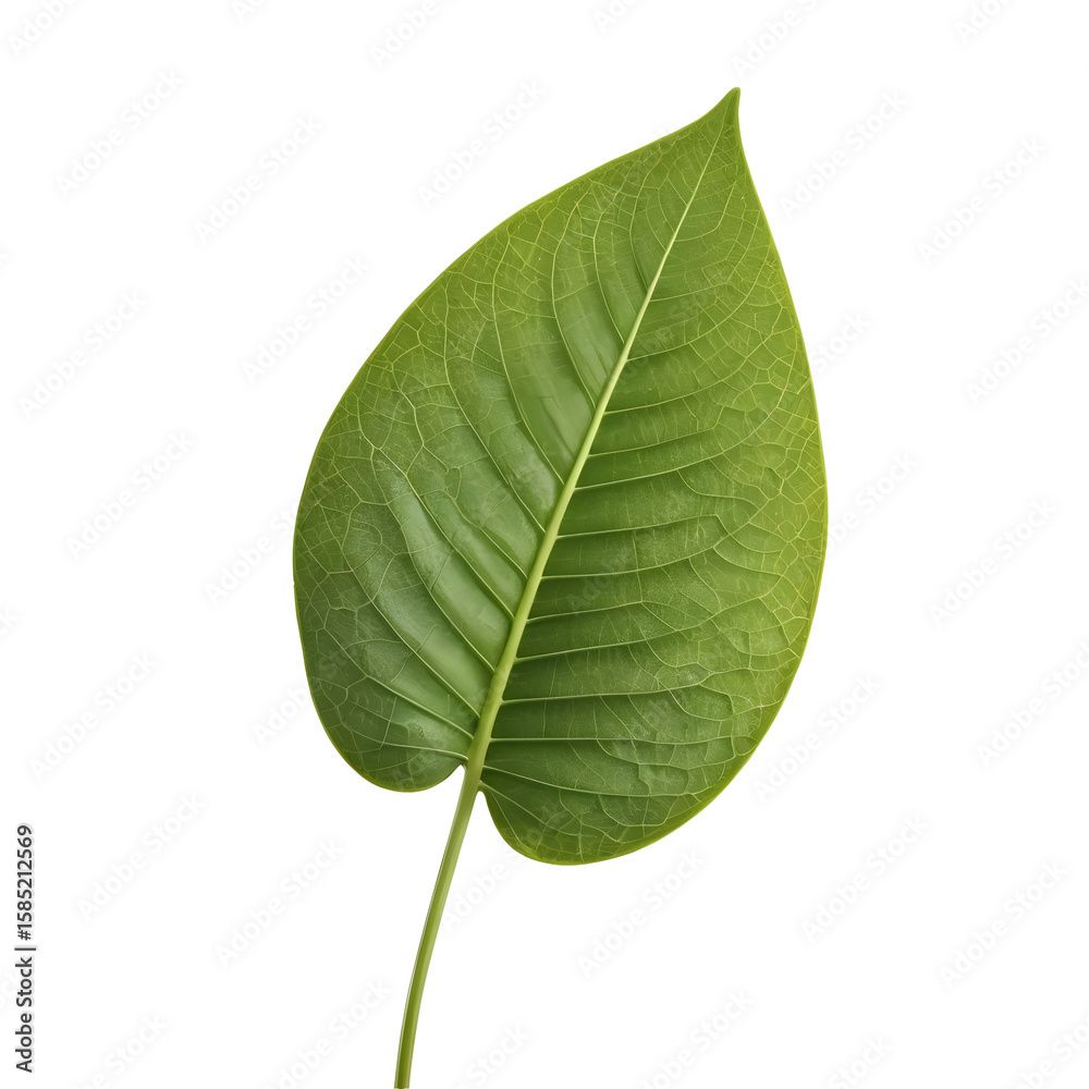 Obraz premium Fresh Green Leaf - Natural Plant Element | Botanical Specimen | Organic Nature | Environmental Symbol | Eco-Friendly Icon | Garden Element