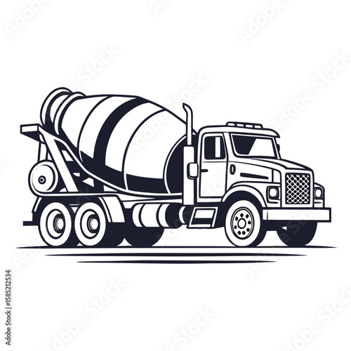 Heavy truck with rotating drum for concrete mixing concrete mixer truck heavy vehicle