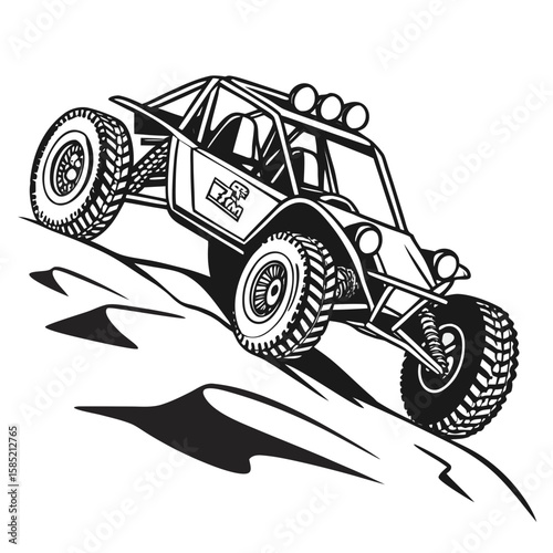 Off road buggy climbing sand dune buggy sand buggy