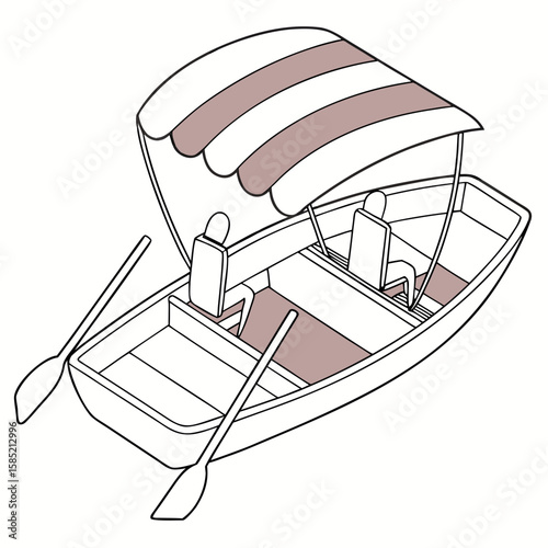 Pedal boat with canopy and oars watercraft leisure