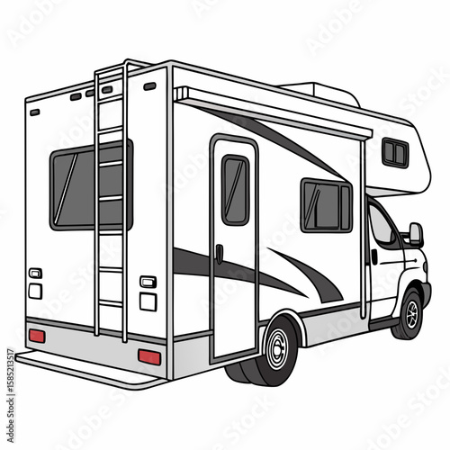 Recreational vehicle with slide out and ladder motorhome