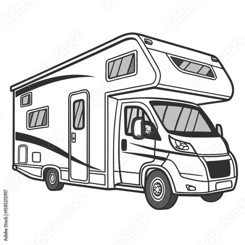 Motorhome with roof extension campervan vehicle