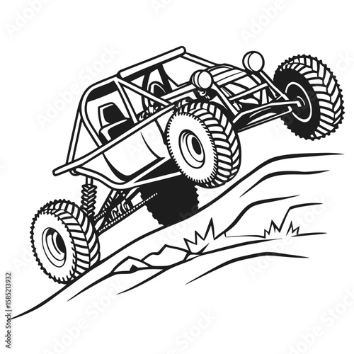 Off road buggy climbing hill vehicle