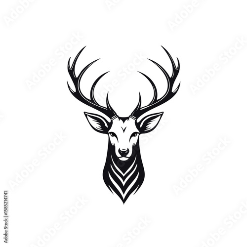 Elegant Deer Silhouette Vector Icon for Wildlife, Forest Animal, Hunting, and Nature Design Projects in Minimal Style