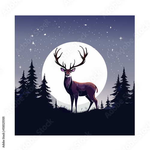 Elegant Deer Silhouette Vector Icon for Wildlife, Forest Animal, Hunting, and Nature Design Projects in Minimal Style