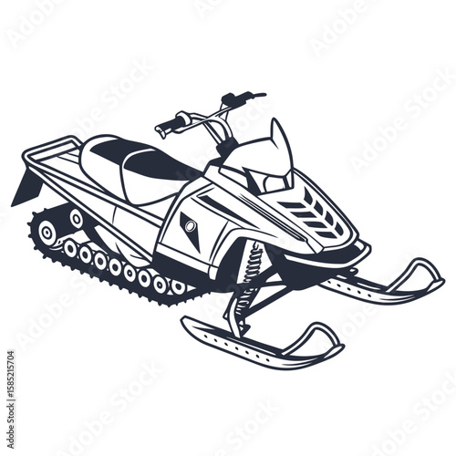 Snowmobile with skis and track winter vehicle