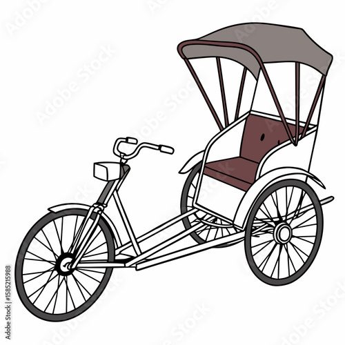 Three wheeled passenger cycle with canopy bicycle rickshaw