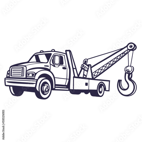 Tow truck with hook vehicle transport