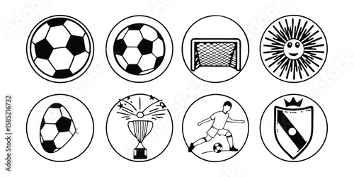 Argentina Soccer Sports Icon Set with 10 Variations on Transparent Background This soccer sports icon set features unique variations The