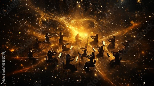 Celestial Symphony Orchestra Amidst Cosmic Brilliance