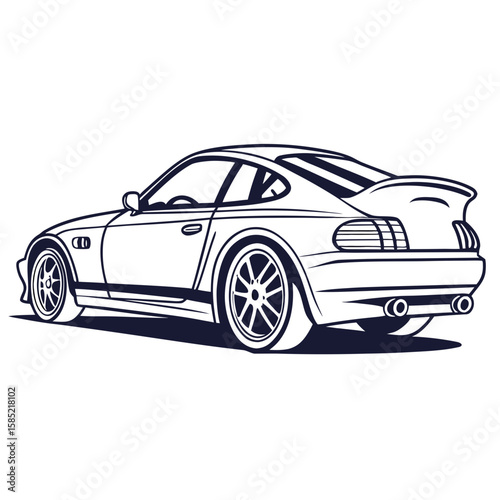 Sleek coupe car outline vehicle automotive