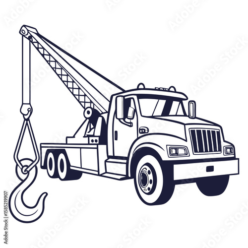 Tow truck with hook and crane vehicle heavy duty