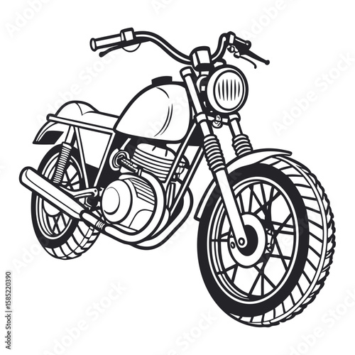 Vintage motorcycle with chrome details and black accents retro classic
