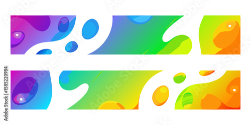 Vibrant abstract fluid shapes with gradient colors on a black background